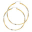 14k REAL Two Tone Gold 2.6mm Thickness Hinged Hoop Earrings-Joyeria Oro Fino 14K