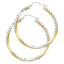 14k REAL Two Tone Gold 2.6mm Thickness Hinged Hoop Earrings-Joyeria Oro Fino 14K