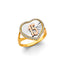 14K 2T CZ Heart 15 Years Ring- RG3405