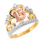 14K 3C 15 YEARS CROWN CZ RING - RG1899-Joyeria Oro Fino 14K