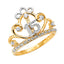 14K 2T 15 YEARS CROWN CZ RING - RG2576-Joyeria Oro Fino 14K