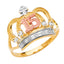 14K 3C 15 YEARS CROWN CZ RING - RG2689-Joyeria Oro Fino 14K