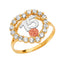 14K 3C 15 Years CZ Heart Ring- RG2682