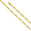 14K Yellow Gold Solid 3.1mm Figaro Light Chain CH103-Joyeria Oro Fino 14K