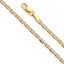 14K REAL Tri Color Gold Solid 2.1mm Star Chain Necklace with Lobster Claw Clasp CH115-Joyeria Oro Fino 14K