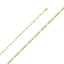 14K Two Tone Gold Solid 2.1mm Figaro White Pave Chain CH123-Joyeria Oro Fino 14K