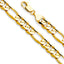 14K Yellow Gold Solid 9.5mm Figaro Chain CH287-Joyeria Oro Fino 14K