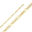 14K Two Tone Gold Solid 4.7mm Figaro White Pave Chain CH302-Joyeria Oro Fino 14K