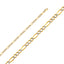 14K Two Tone Gold Solid 4.0mm Figaro White Pave Chain CH303-Joyeria Oro Fino 14K