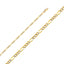 14K Two Tone Gold Solid 3.1mm Figaro White Pave Chain CH304-Joyeria Oro Fino 14K