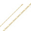 14K Two Tone Gold Solid 2.7mm Figaro White Pave Chain CH305-Joyeria Oro Fino 14K