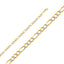 14K Two Tone Gold Solid 4.7mm Figaro White Pave Open Light Chain CH307-Joyeria Oro Fino 14K