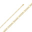 14K Two Tone Gold Solid 3.9mm Figaro White Pave Open Light Chain CH308-Joyeria Oro Fino 14K