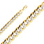 14K Solid Cuban White Pave Chain 14mm CH319-Joyeria Oro Fino 14K