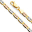 14K REAL Tri Color Gold Solid 4.2mm Star Chain Necklace with Lobster Claw Clasp CH375-Joyeria Oro Fino 14K