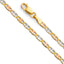 14K REAL Tri Color Gold Solid 2.6mm Star Chain Necklace with Lobster Claw Clasp CH377-Joyeria Oro Fino 14K