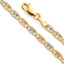 14K Tri Color Gold Solid 3.3mm Star/Edge Diamond Cut Valentino Chain with Lobster Claw Clasp CH379-Joyeria Oro Fino 14K