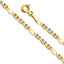 14K REAL Tri Color Gold Solid 3.0mm Star Chain Necklace with Lobster Claw Clasp CH514-Joyeria Oro Fino 14K