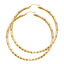 14K REAL Tri Color Gold 3mm Thickness Hinged Diamond Cut Hoop Earrings - 6 Different Size Available-Joyeria Oro Fino 14K