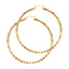 14K REAL Tri Color Gold 3mm Thickness Hinged Diamond Cut Hoop Earrings - 6 Different Size Available-Joyeria Oro Fino 14K