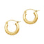 14k REAL Yellow Gold 3mm Thickness Diamond Cut Hoop Earrings - 7 Different Size Available-Joyeria Oro Fino 14K