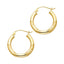 14k REAL Yellow Gold 3mm Thickness Diamond Cut Hoop Earrings - 7 Different Size Available-Joyeria Oro Fino 14K