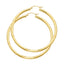 14k REAL Yellow Gold 3mm Thickness Diamond Cut Hoop Earrings - 7 Different Size Available-Joyeria Oro Fino 14K