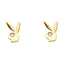 14k Yellow Gold CZ Bunny Rabbit Earrings ER1174-Joyeria Oro Fino 14K