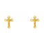 14k Yellow Gold Crucifix Stud Earrings (8 x 11 mm) ER1197-Joyeria Oro Fino 14K