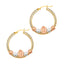 14k Tri Color Gold Guadalupe CZ Channel Hoop Earring (2 Sizes Available)-Joyeria Oro Fino 14K