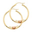 14k Yellow Gold 2mm Thickness Hoop Earrings with Heart (30 x 30 mm) ER576-Joyeria Oro Fino 14K