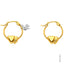 14K ER818 2 Heart Hoop Earrings-Joyeria Oro Fino 14K