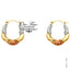 14K 3C Fancy Hollow Hoops ER822-Joyeria Oro Fino 14K