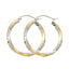 14k REAL Two Tone Gold 2.6mm Thickness Hinged Hoop Earrings-Joyeria Oro Fino 14K