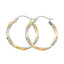 14k REAL Two Tone Gold 2.6mm Thickness Hinged Hoop Earrings-Joyeria Oro Fino 14K