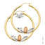 14K 3 Color Guadalupe Hoop Earrings ER975-Joyeria Oro Fino 14K