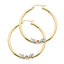 14k Tri Color Gold 2.5mm Thickness Fancy Flower Hoop Earrings (3 Sizes Available)-Joyeria Oro Fino 14K