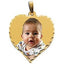 Special Memories Charm - Personalized Picture Pendant with CZ - 14k-Joyeria Oro Fino 14K