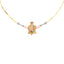 14k 3C CZ Turtle Necklace 18" NK293-Joyeria Oro Fino 14K