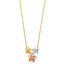 14k Gold Tri Color Star Zirconia Necklace 17"+1" NK132-Joyeria Oro Fino 14K