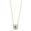 14k Gold CZ Evil Eye Necklace NK229-Joyeria Oro Fino 14K