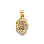 14k 3 Color Gold CZ Our Lady of Guadalupe Charm Pendant-Joyeria Oro Fino 14K