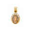 14k 3 Color Gold CZ Our Lady of Guadalupe Charm Pendant PT1133-Joyeria Oro Fino 14K