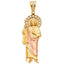 14k 2C CZ St. Jude Thaddeus Pendant PT1138-Joyeria Oro Fino 14K