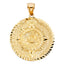 14k Yellow Gold Calendario Azteca Pendant PT1562-Joyeria Oro Fino 14K