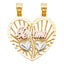 14k 3 Color Gold Te Amo Heart 2 Piece Pendant PT1806-Joyeria Oro Fino 14K