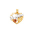 14k Tri Color Gold Te Amo Heart Pendant PT1858-Joyeria Oro Fino 14K