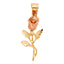 14K Gold 2T Rose Pendant PT1958-Joyeria Oro Fino 14K