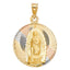 14K Gold 3C DC Guadalupe Stamp Religious Pendant PT289-Joyeria Oro Fino 14K