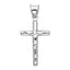 14k White Gold Religious Jesus Cross Charm Pendant 0.6g PT49W-Joyeria Oro Fino 14K